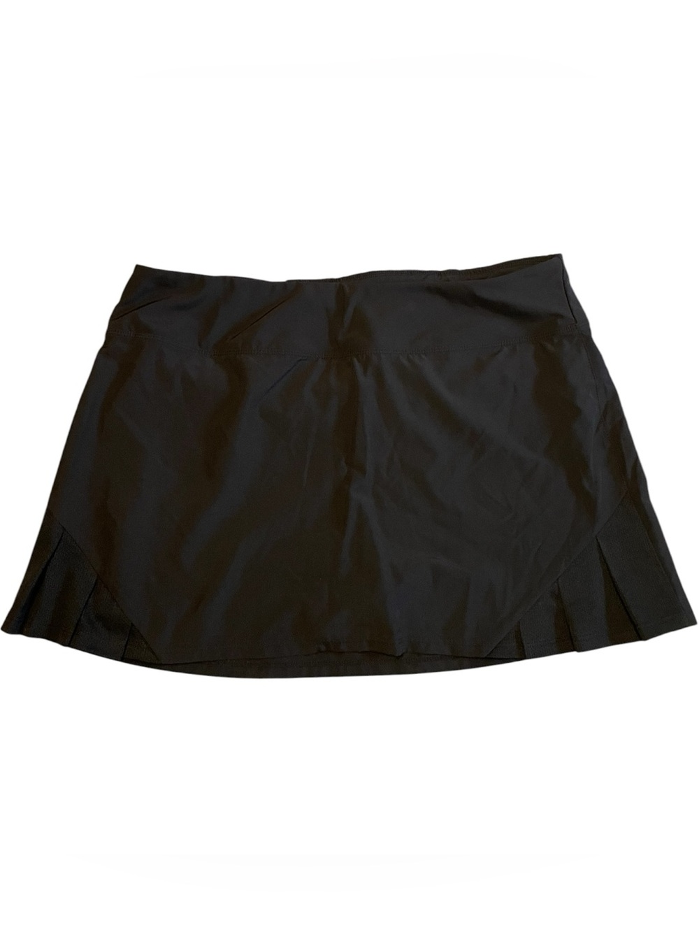 TT1- Black Pleated-Accent Mini Skirt large athletic skirt